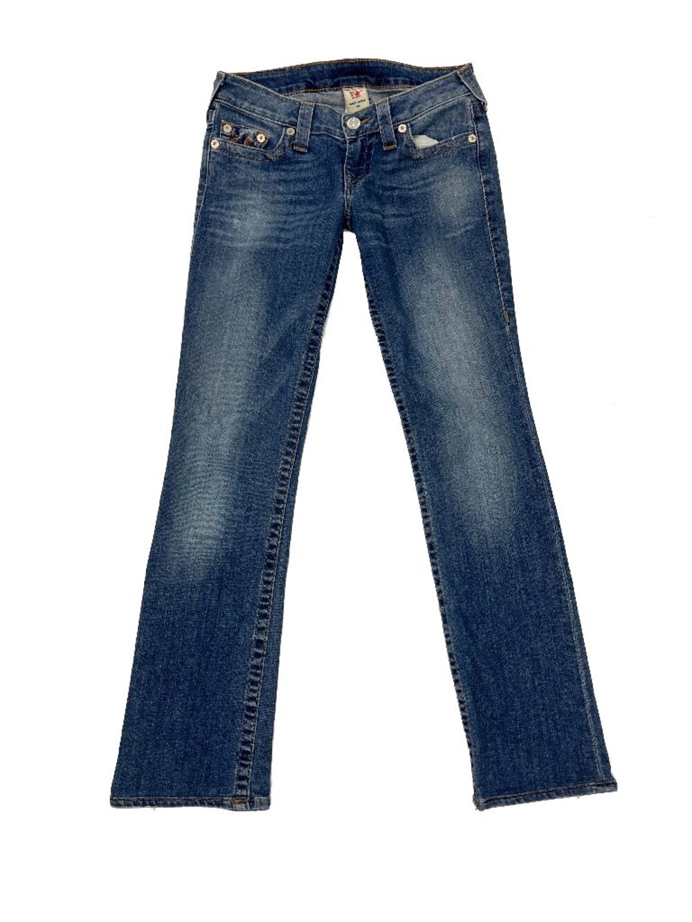 True Religion Straight Distressed Stretch Jeans Womens 26 x 30